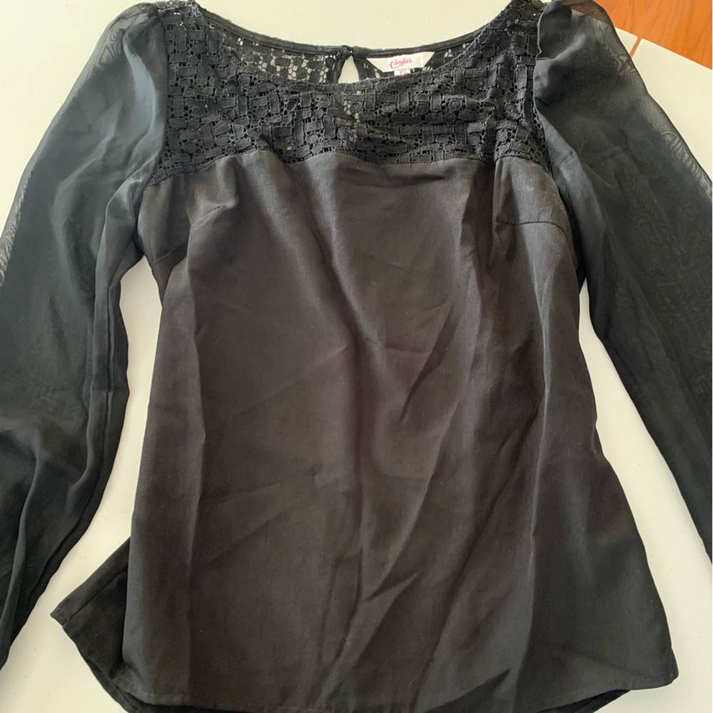 Candies Black lace chiffon blouse